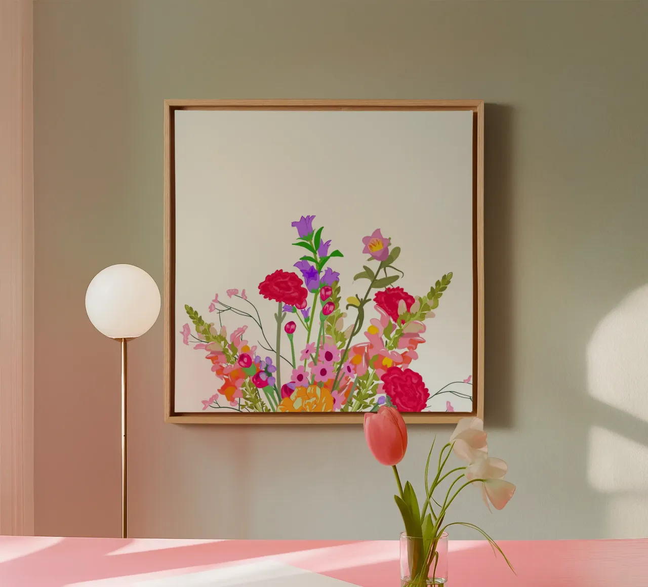 Blumenstrauß canvas van Limo und Mo