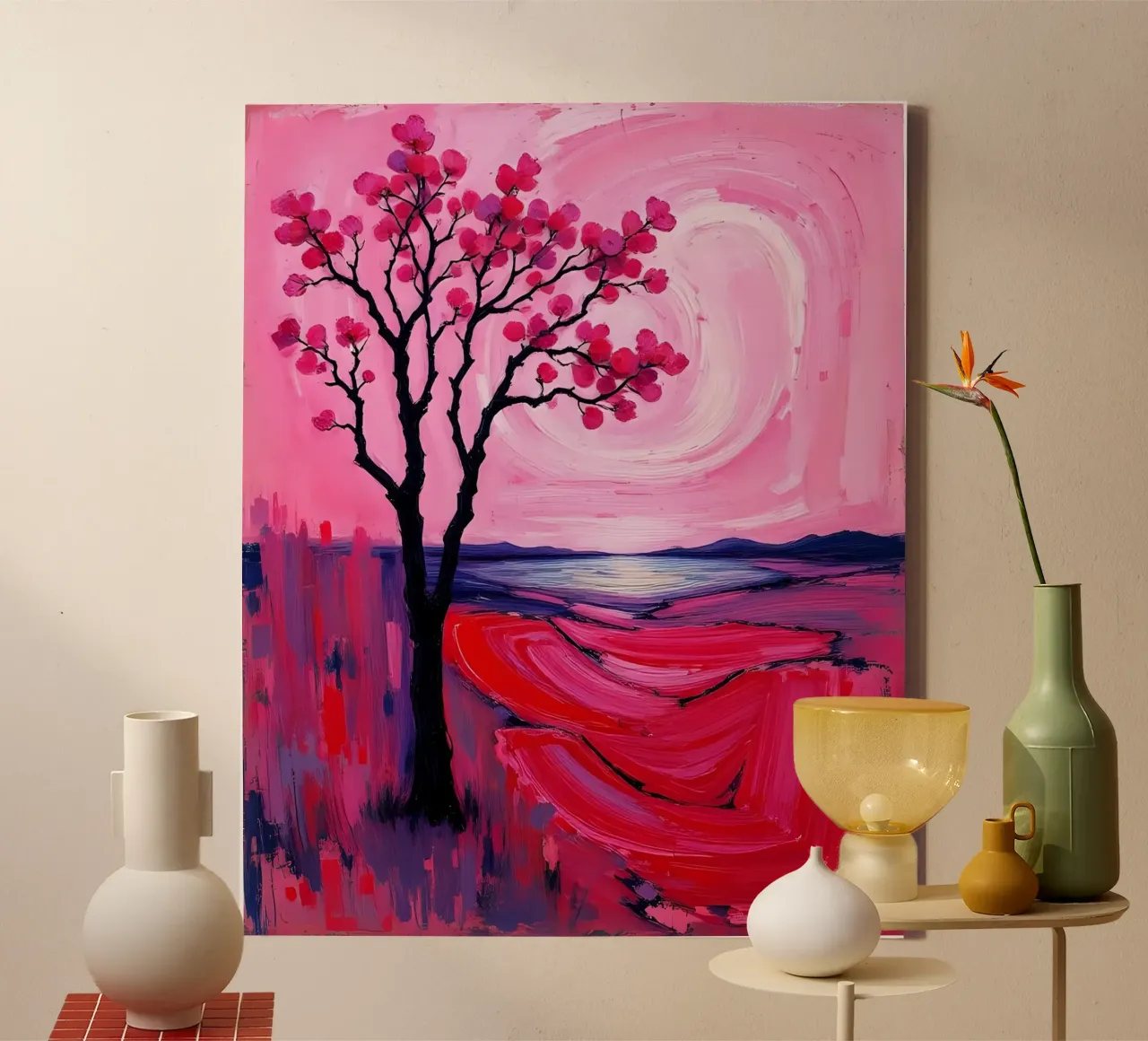 Landschap_1 canvas met Baklijst van Pink- und LoveArt by LK