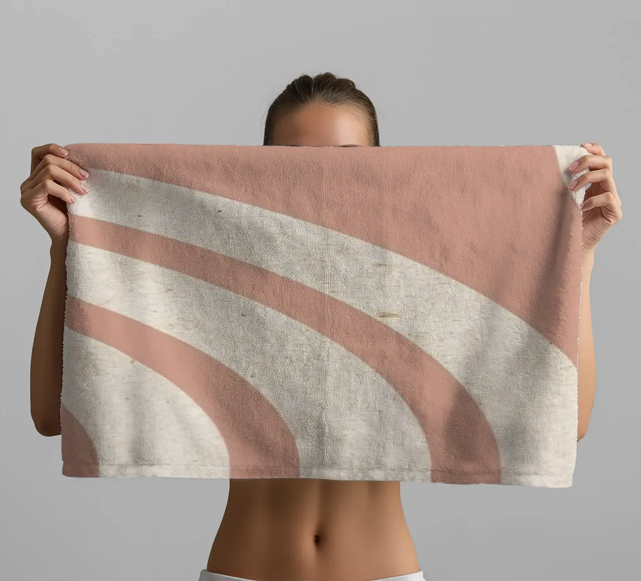 Polvere di sole e arcobaleno rosa, metà secolo, moderna asciugamano da bagno da MoonlightPrint