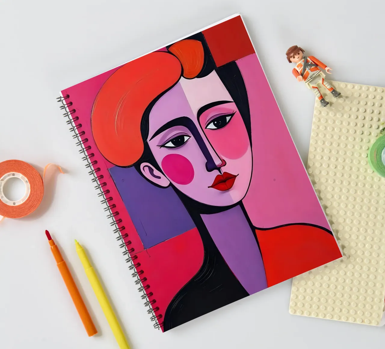 Portrait_3 spiral notebook by Pink- und LoveArt by LK
