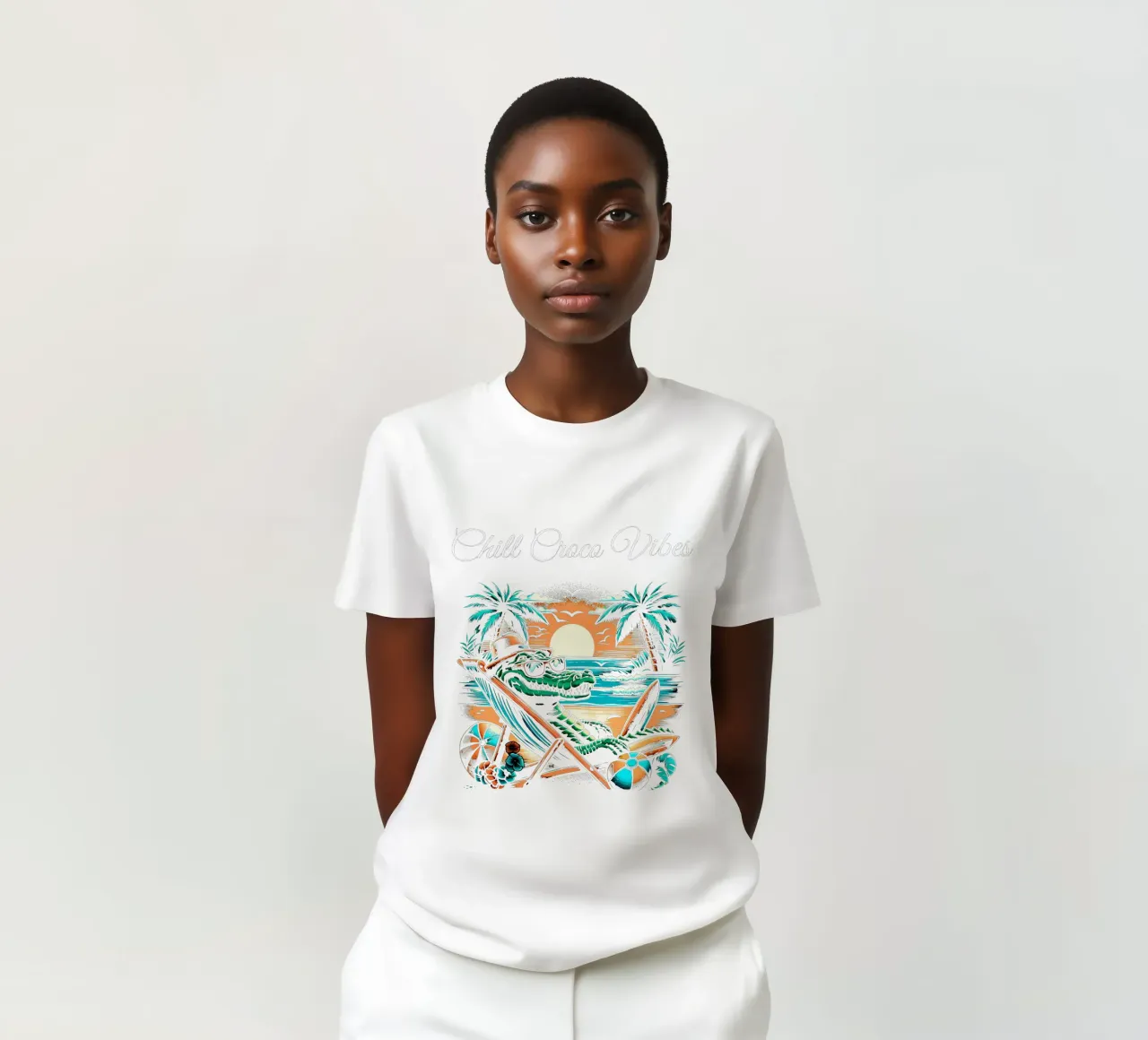Vibrazioni casual da spiaggia in coccodrillo t-shirt da Mohs