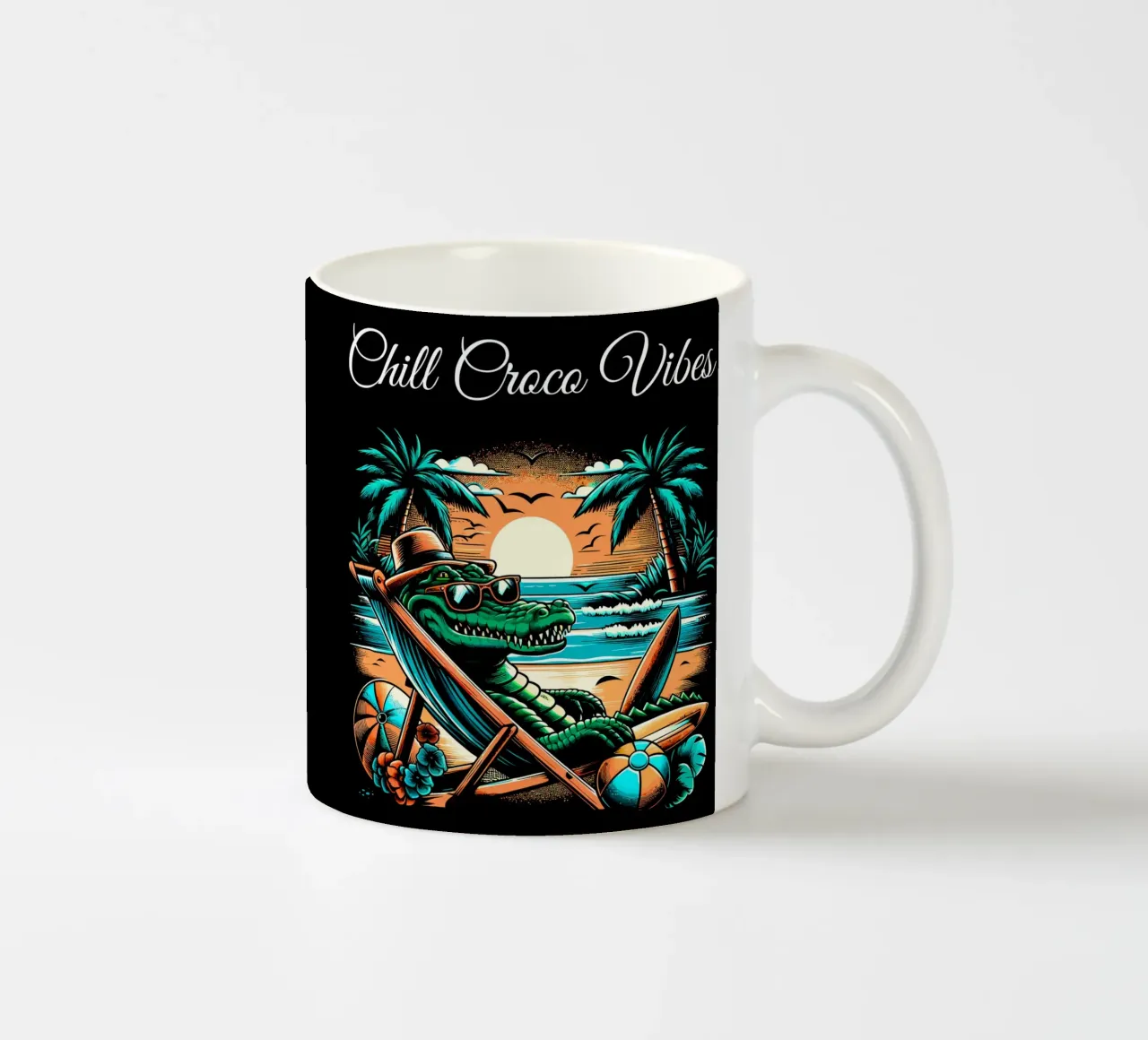 Vibrazioni casual da spiaggia in coccodrillo tazza in ceramica da Mohs