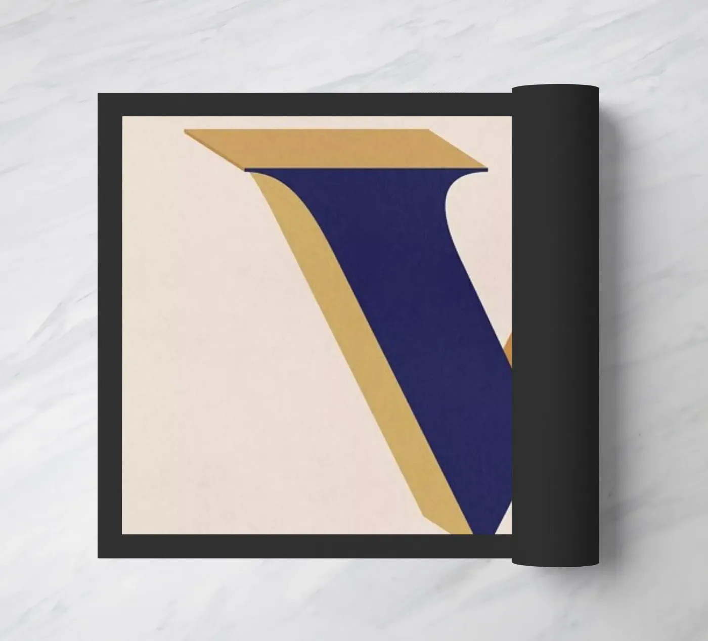 Blue V doormat by daylight design studio