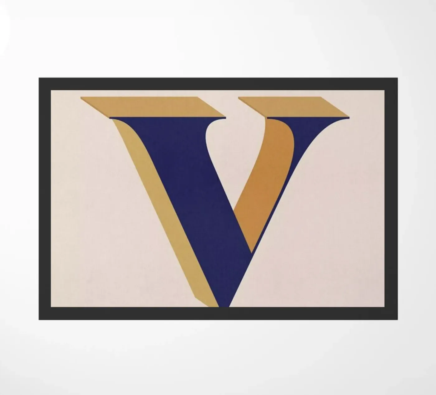 Blue V doormat by daylight design studio