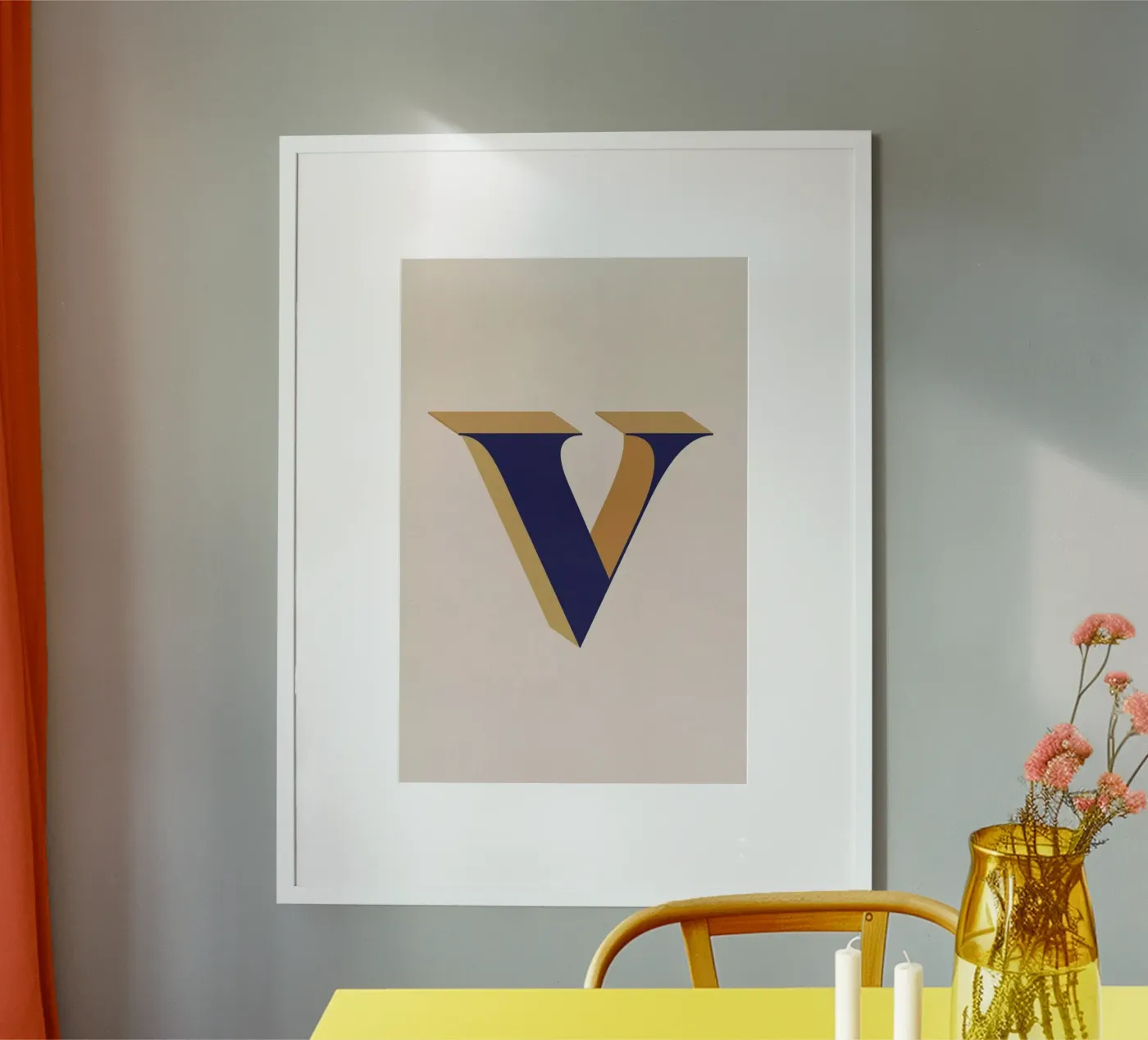Blue V poster by daylight design studio