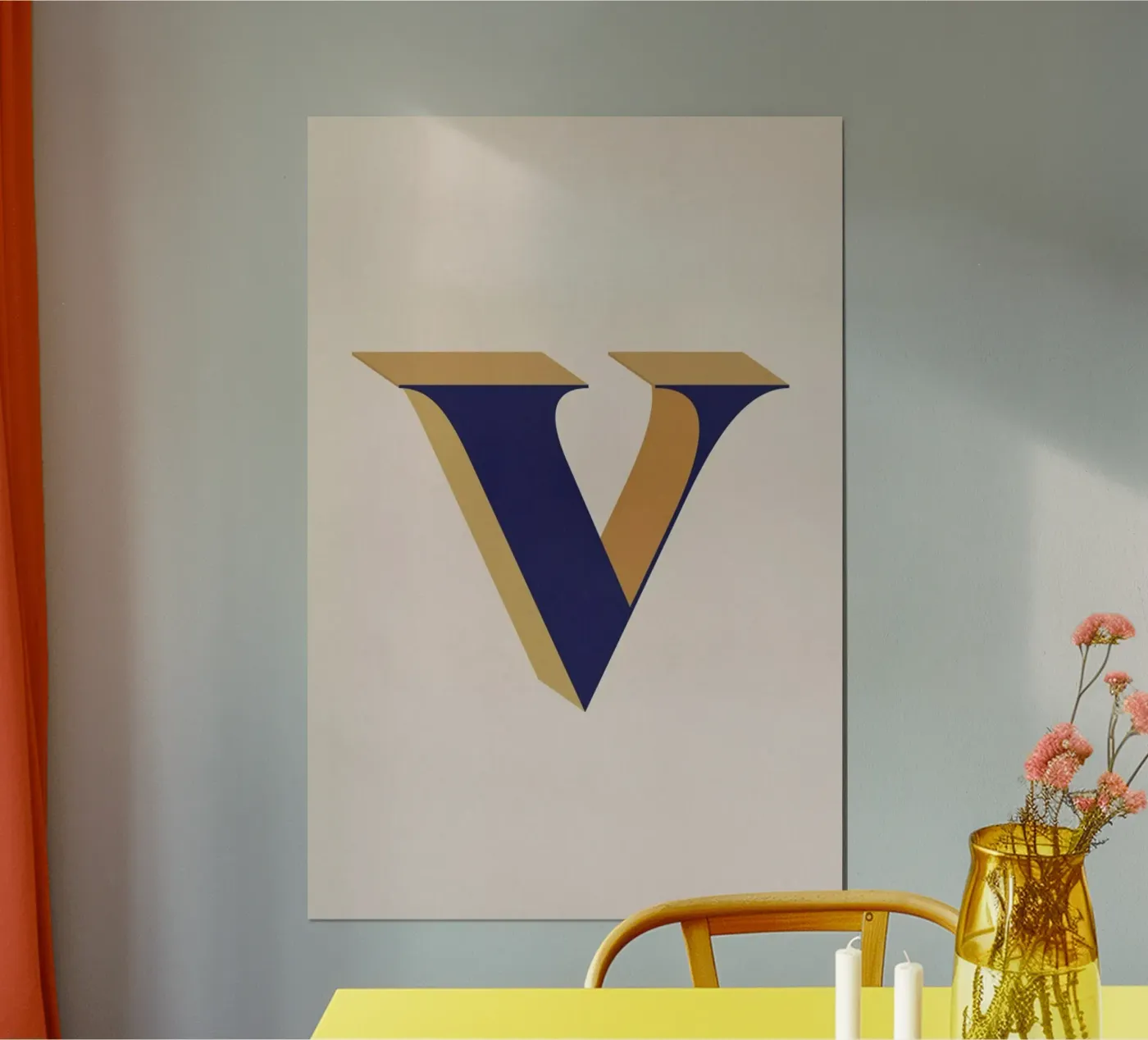 Blue V poster by daylight design studio