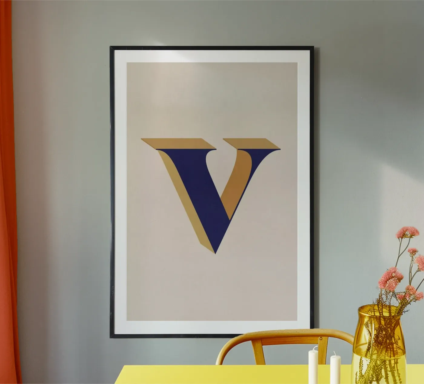 Blue V poster by daylight design studio