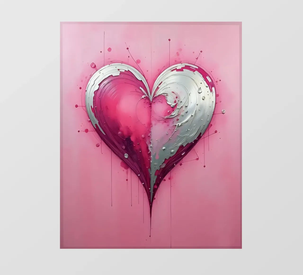 cuore_rosa_argento_1 telo in pvc da Pink- und LoveArt by LK