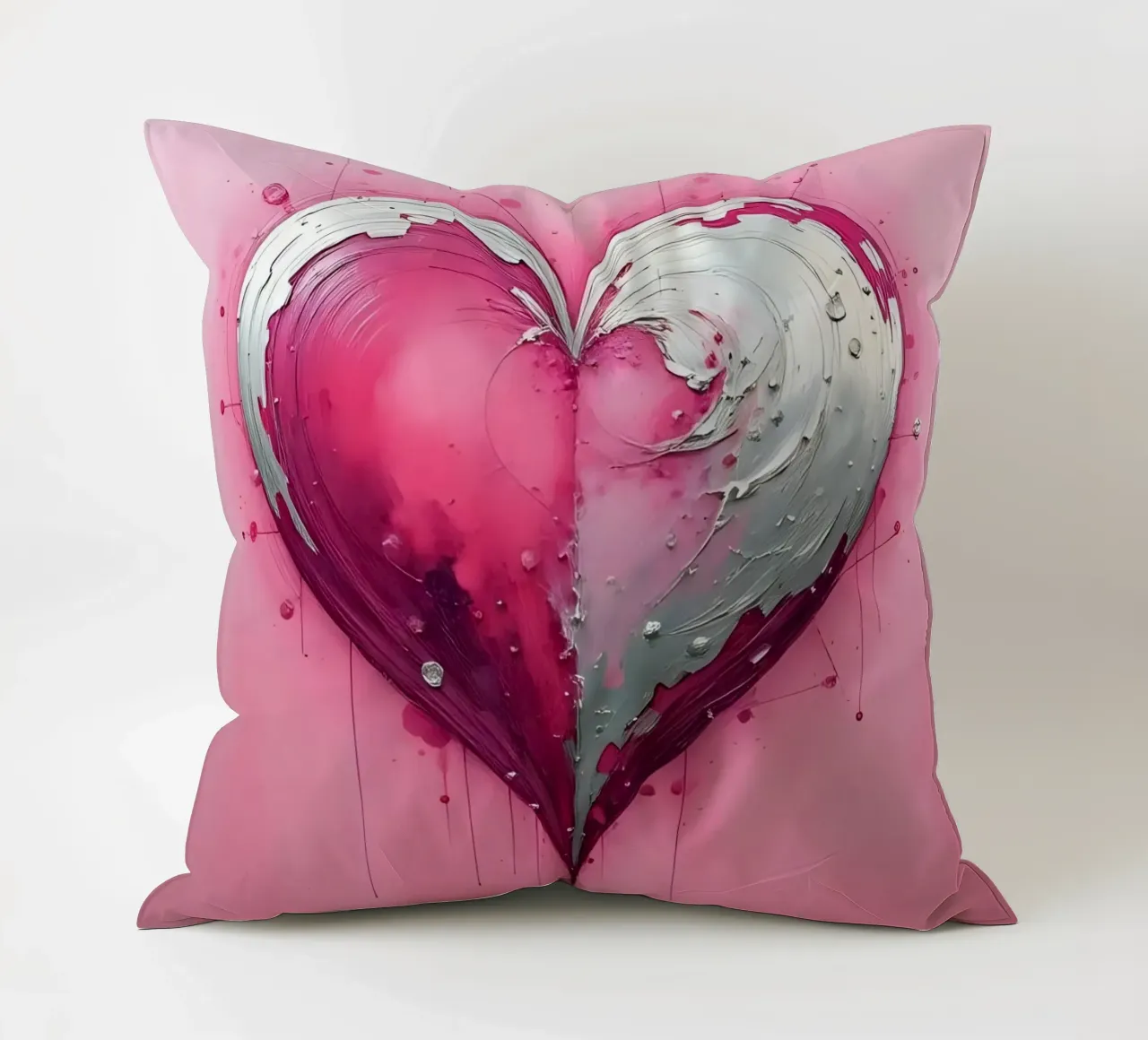 cuore_rosa_argento_1 cuscino da Pink- und LoveArt by LK