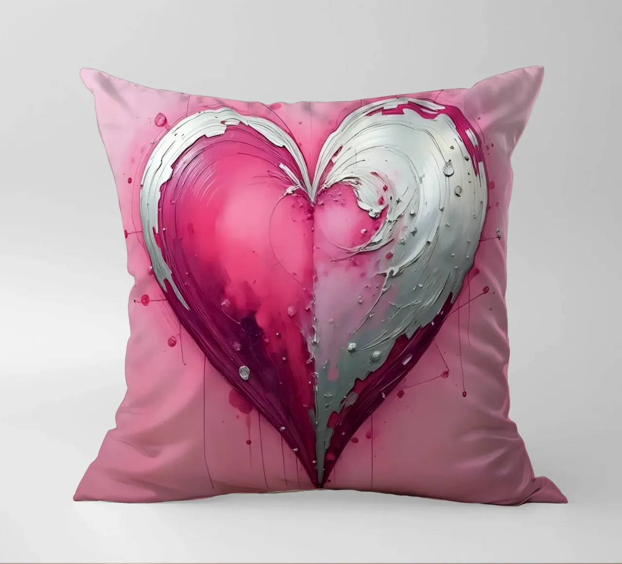 cuore_rosa_argento_1 cuscino da Pink- und LoveArt by LK