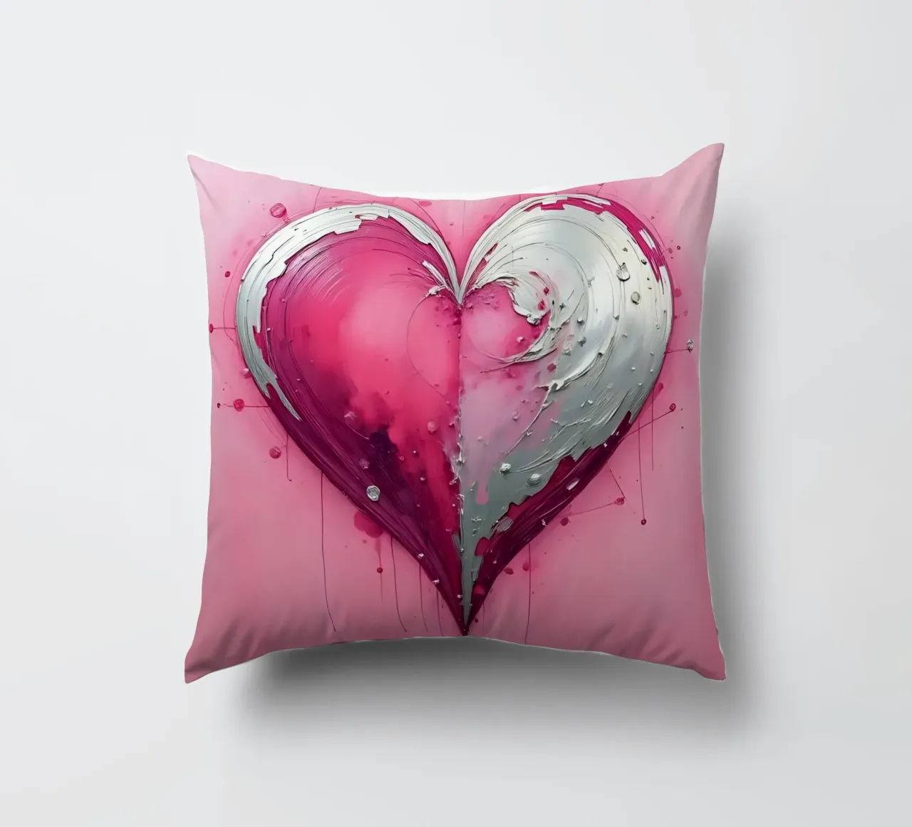 cuore_rosa_argento_1 cuscino da Pink- und LoveArt by LK