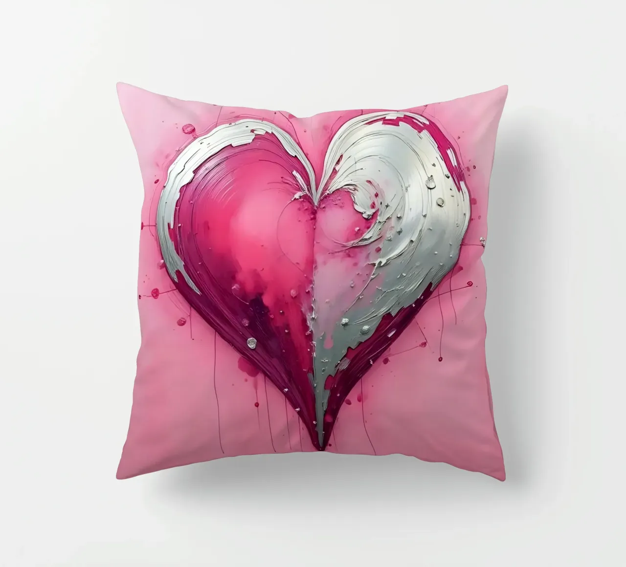 cuore_rosa_argento_1 cuscino da Pink- und LoveArt by LK