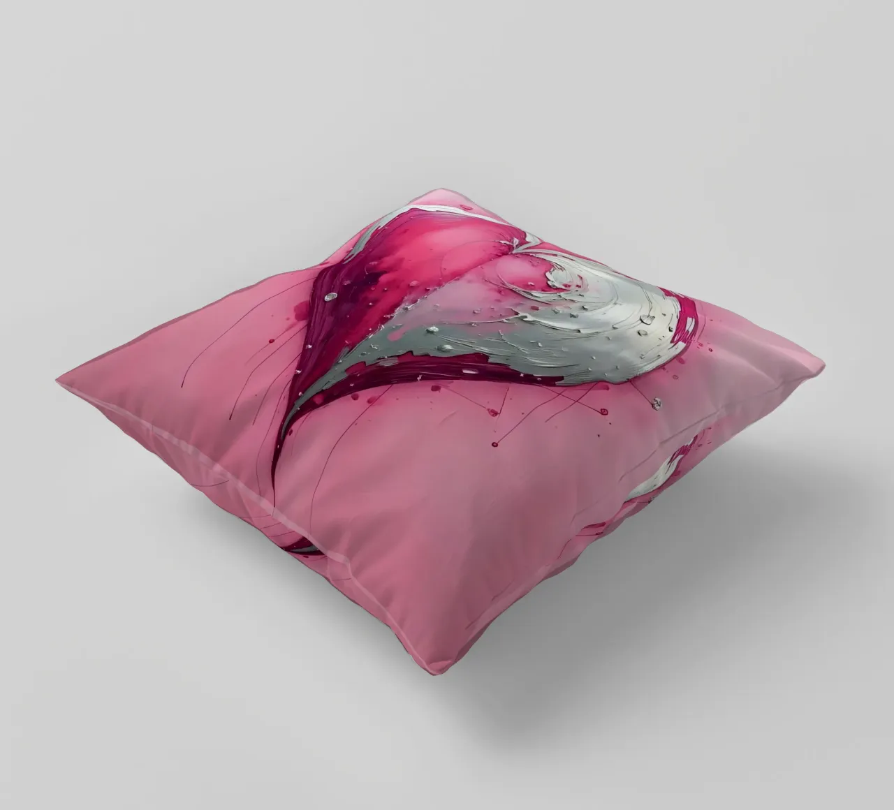 cuore_rosa_argento_1 cuscino da Pink- und LoveArt by LK