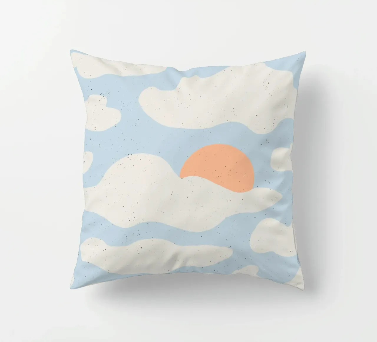 Sonnenmuster | Wolken-Design auf Hellblau für moderne Prints decorative cushion by DrawAndWander