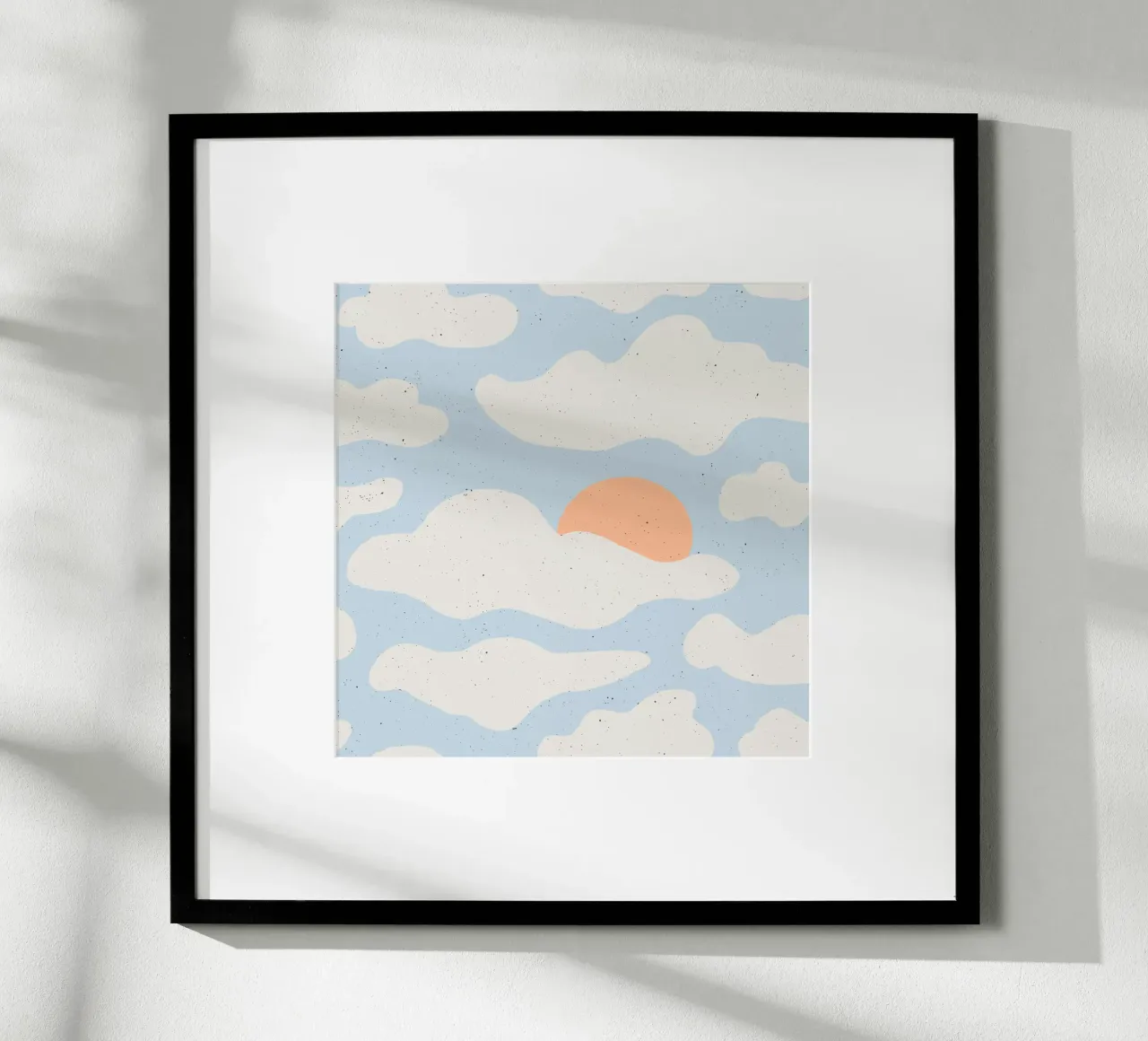 Sonnenmuster | Wolken-Design auf Hellblau für moderne Prints poster da DrawAndWander