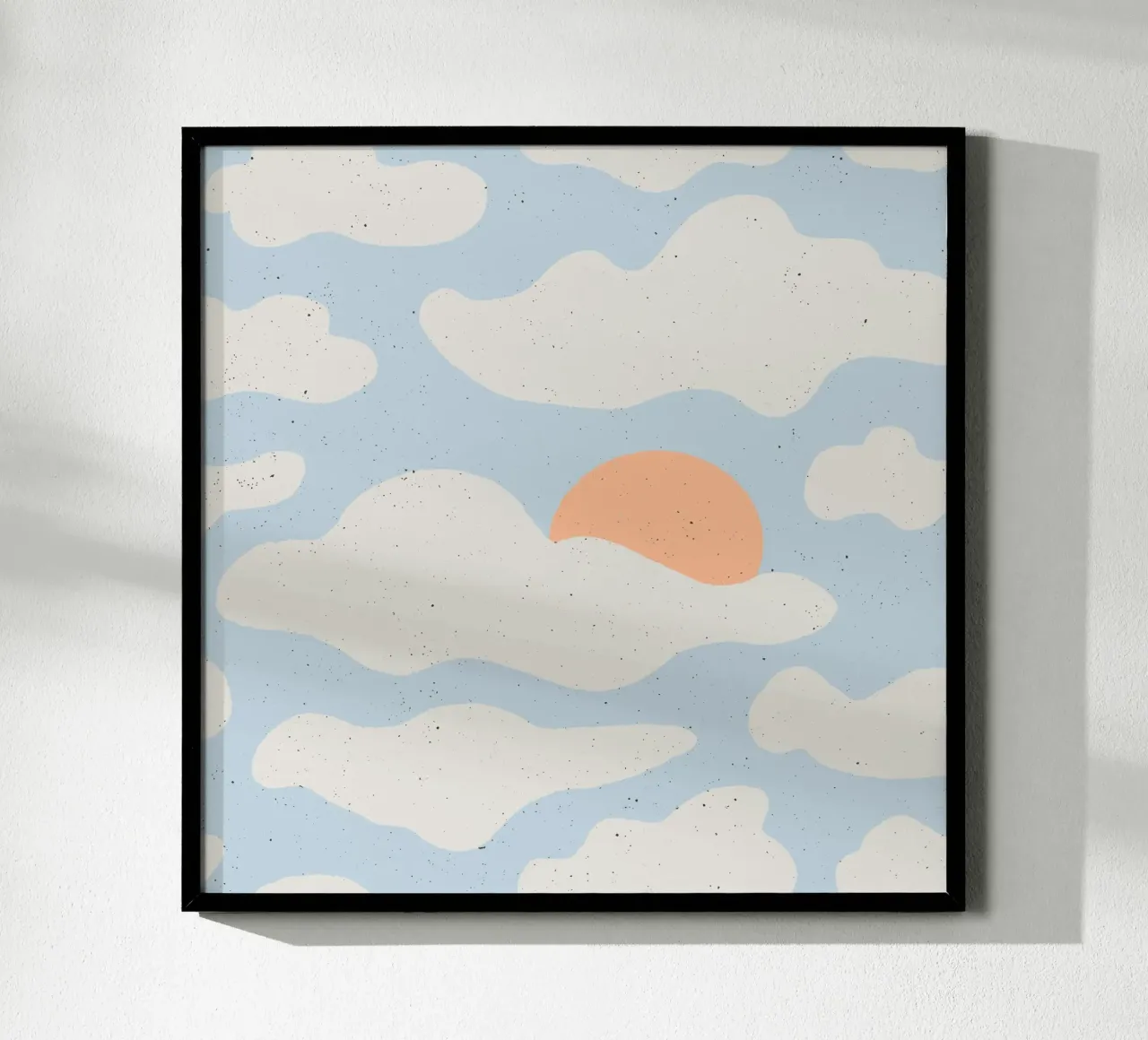 Sonnenmuster | Wolken-Design auf Hellblau für moderne Prints poster da DrawAndWander