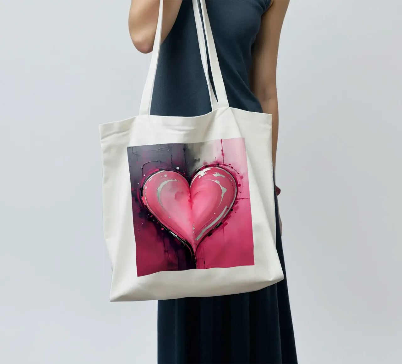 cuore_rosa_argento_2 borsa in juta da Pink- und LoveArt by LK