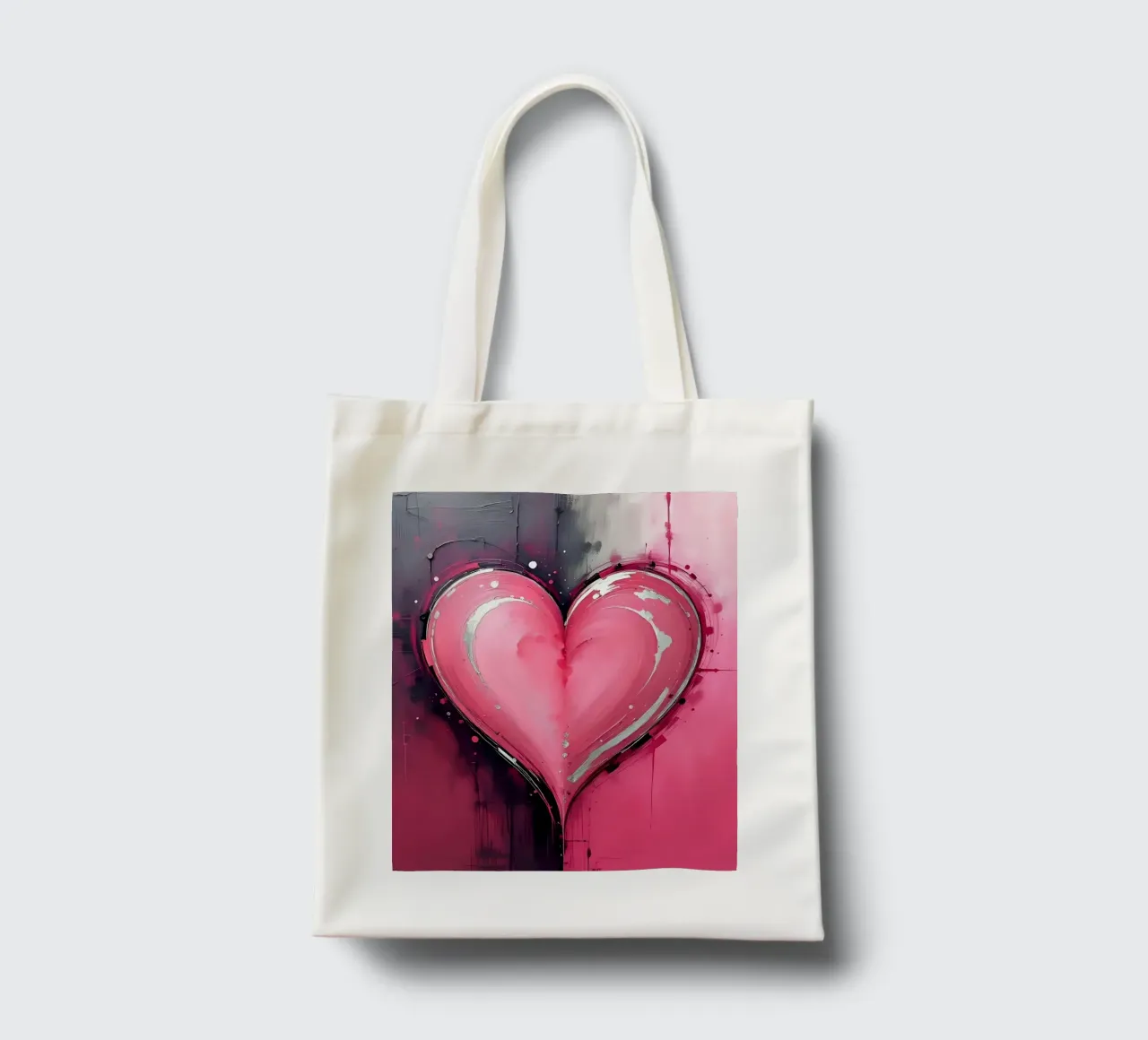 cuore_rosa_argento_2 borsa in juta da Pink- und LoveArt by LK