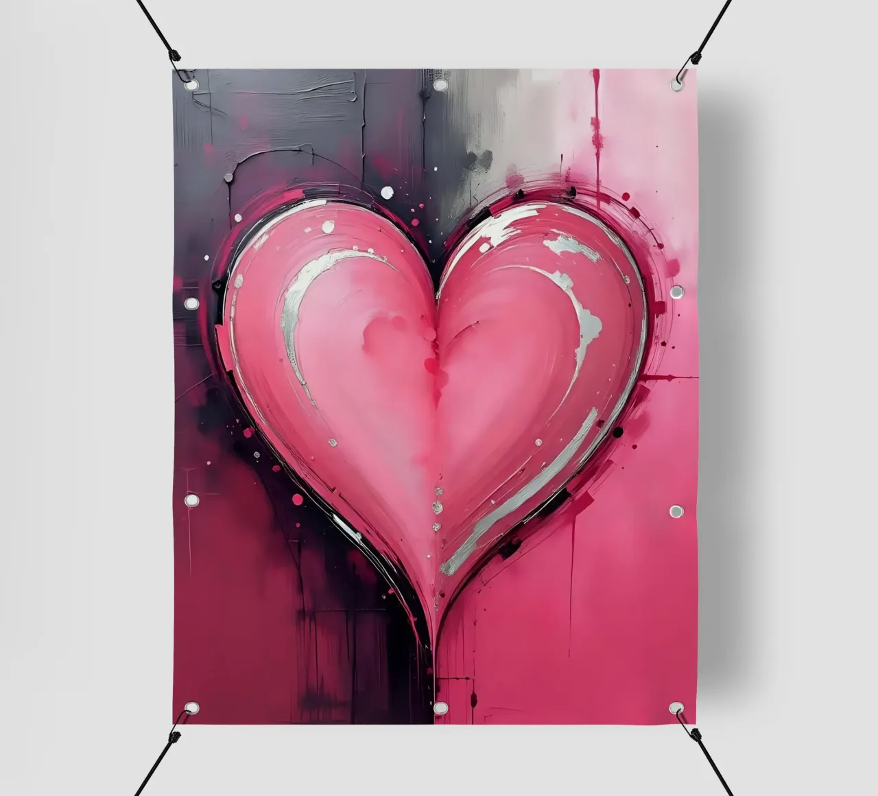 cuore_rosa_argento_2 telo in pvc da Pink- und LoveArt by LK