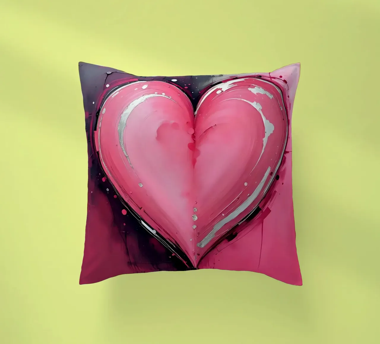 cuore_rosa_argento_2 cuscino da Pink- und LoveArt by LK