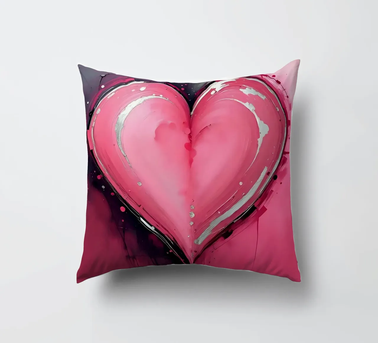 cuore_rosa_argento_2 cuscino da Pink- und LoveArt by LK