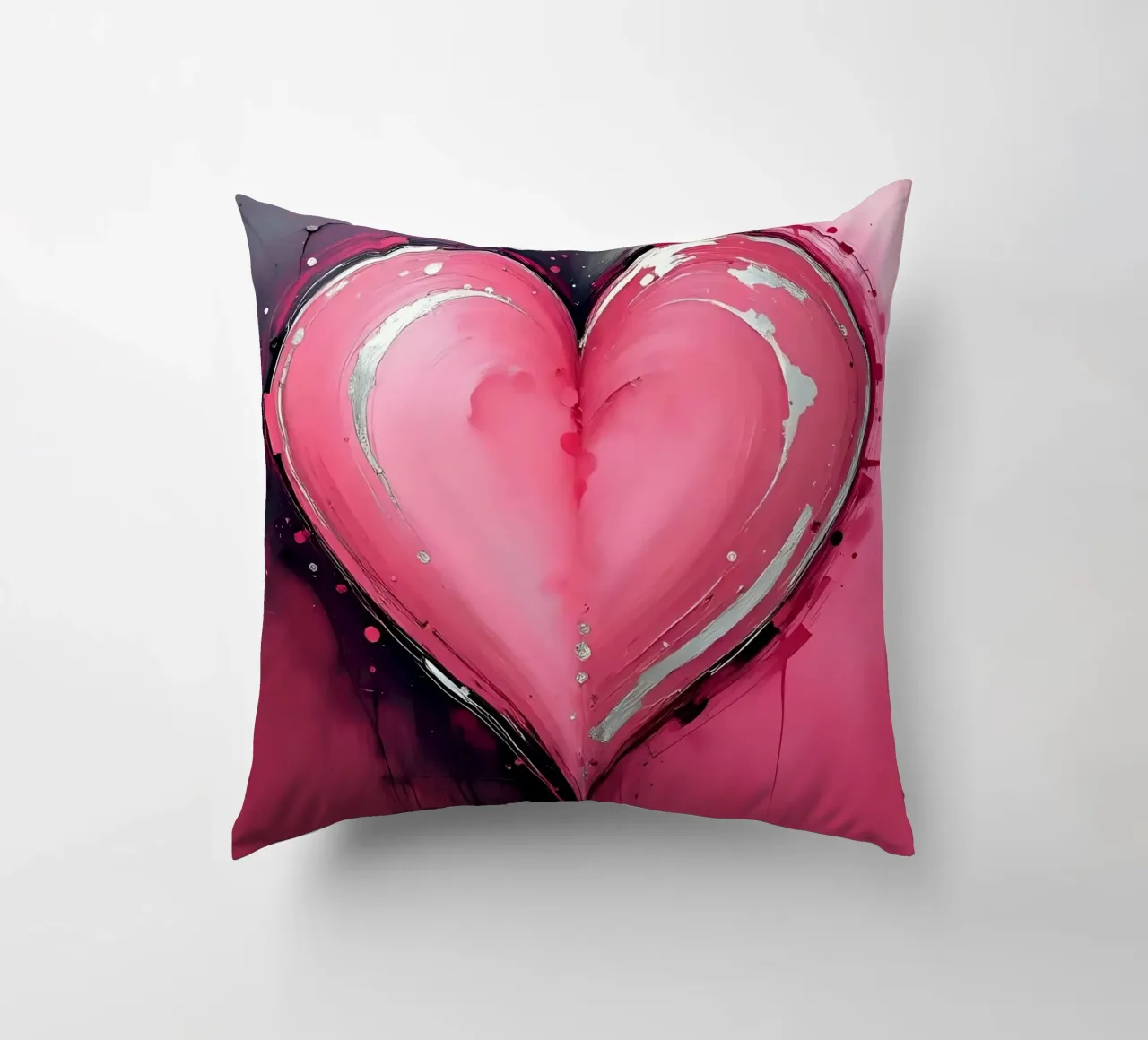 cuore_rosa_argento_2 cuscino da Pink- und LoveArt by LK