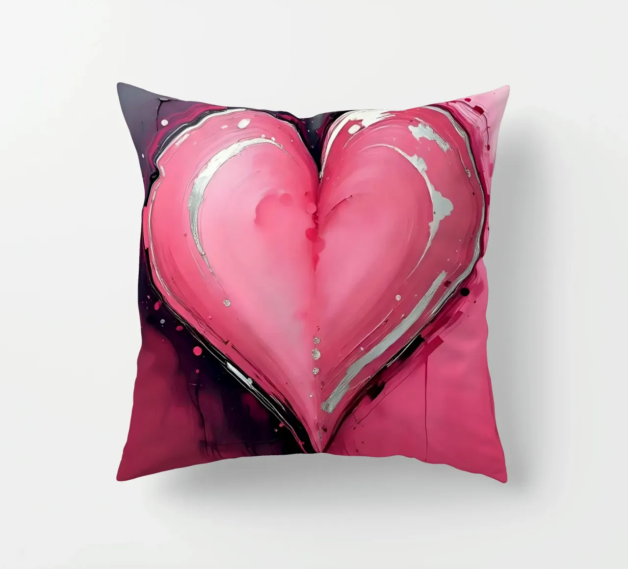 cuore_rosa_argento_2 cuscino da Pink- und LoveArt by LK