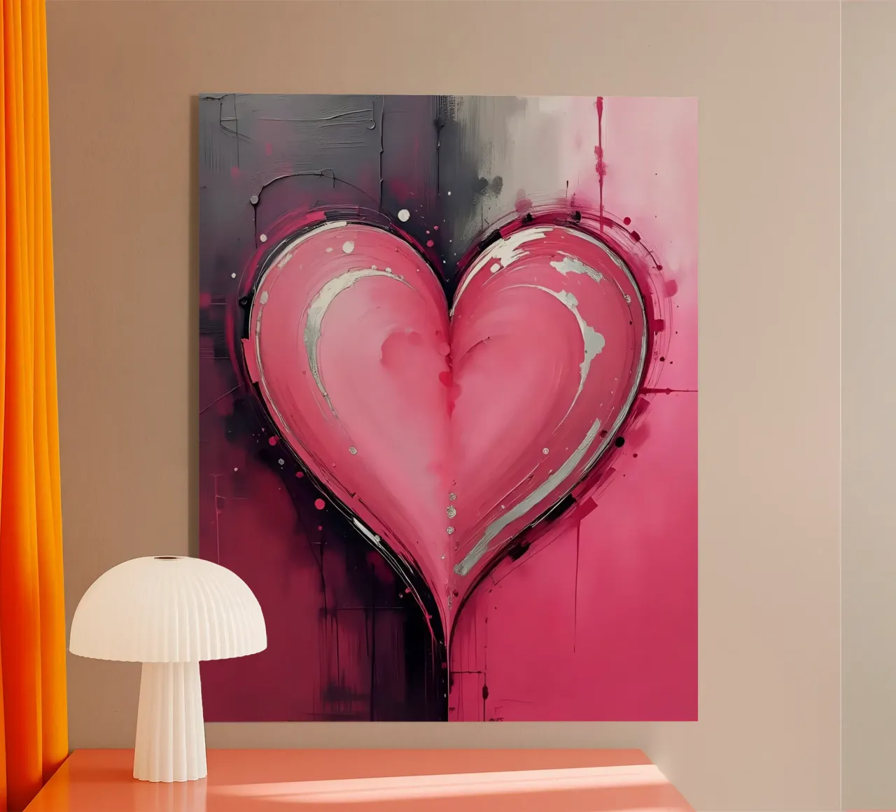 cuore_rosa_argento_2 plexiglass da Pink- und LoveArt by LK
