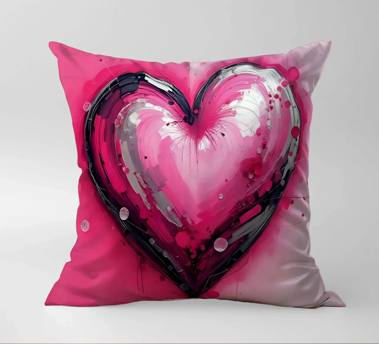 cuore_rosa_argento_3 cuscino da Pink- und LoveArt by LK