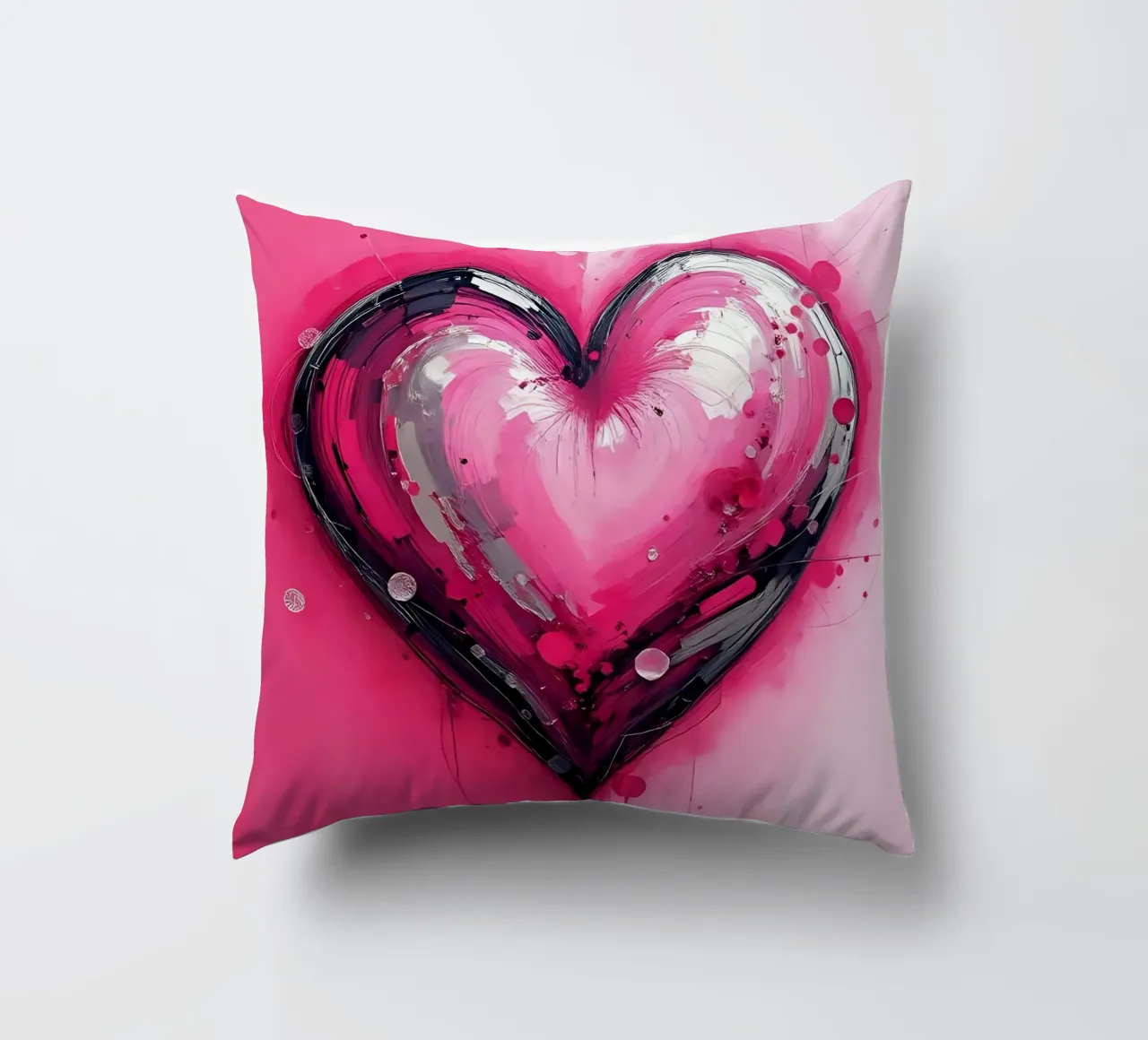 cuore_rosa_argento_3 cuscino da Pink- und LoveArt by LK