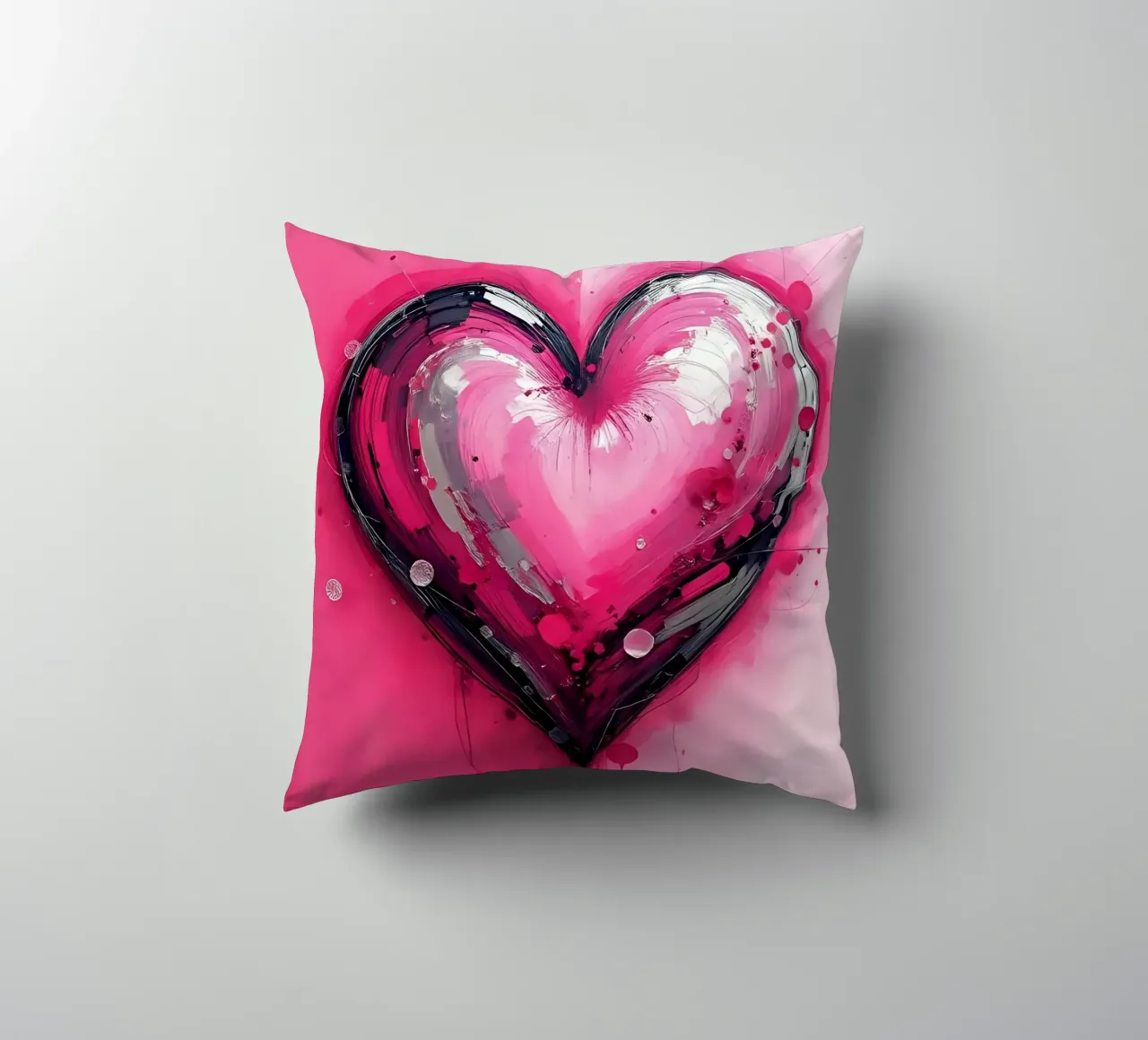 cuore_rosa_argento_3 cuscino da Pink- und LoveArt by LK