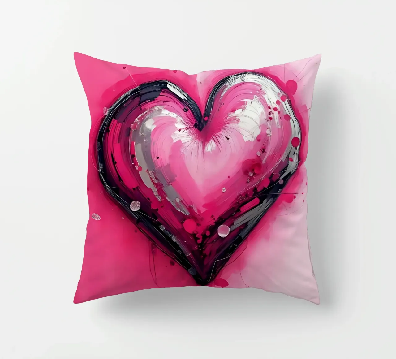cuore_rosa_argento_3 cuscino da Pink- und LoveArt by LK
