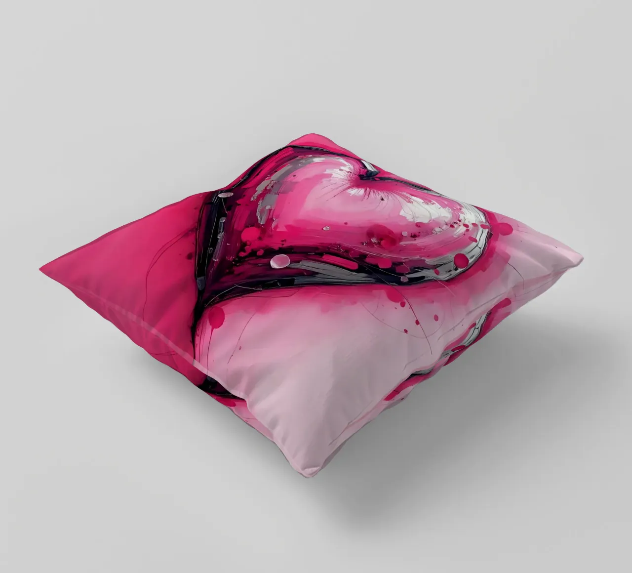 cuore_rosa_argento_3 cuscino da Pink- und LoveArt by LK