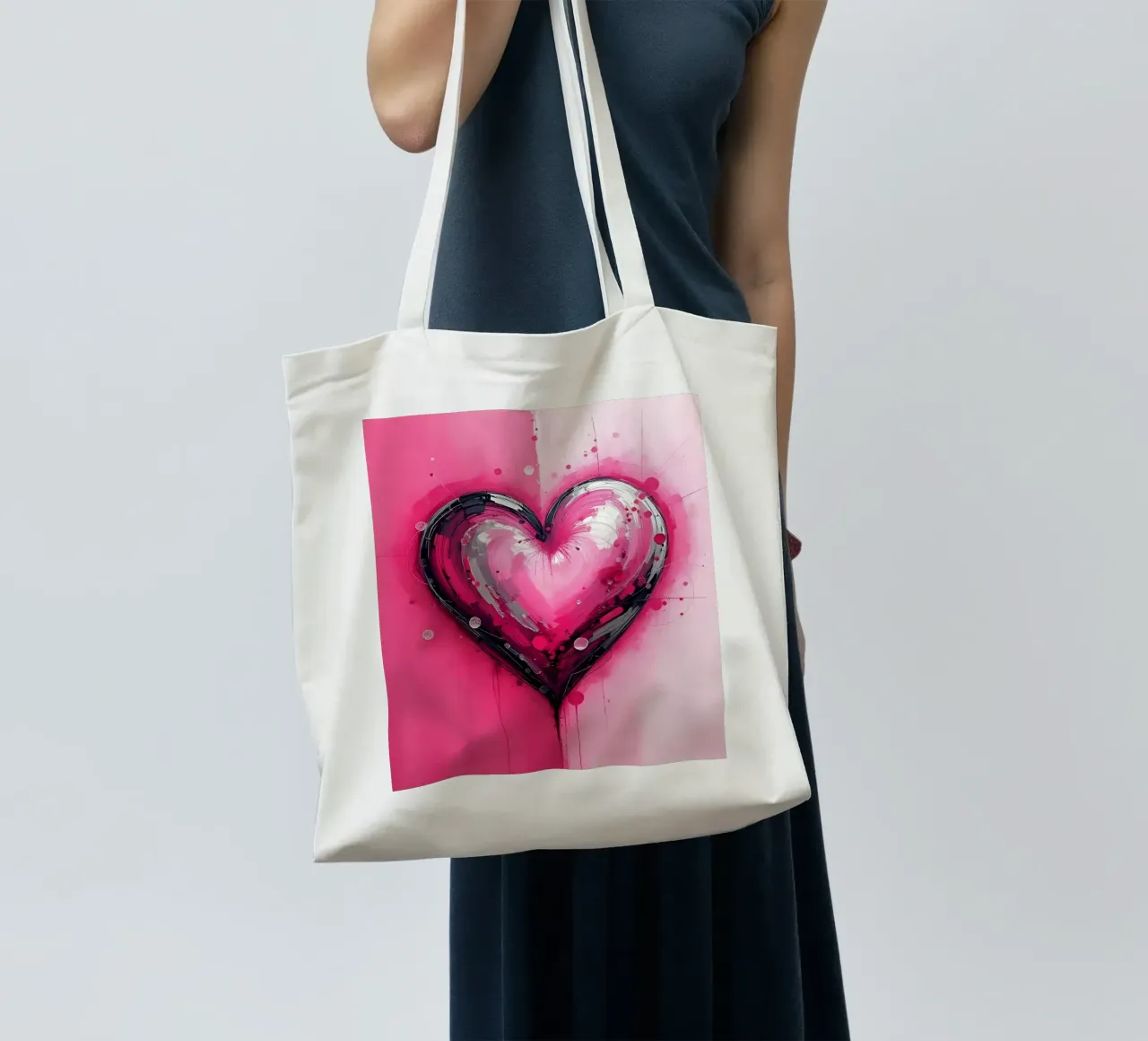 cuore_rosa_argento_3 borsa in juta da Pink- und LoveArt by LK