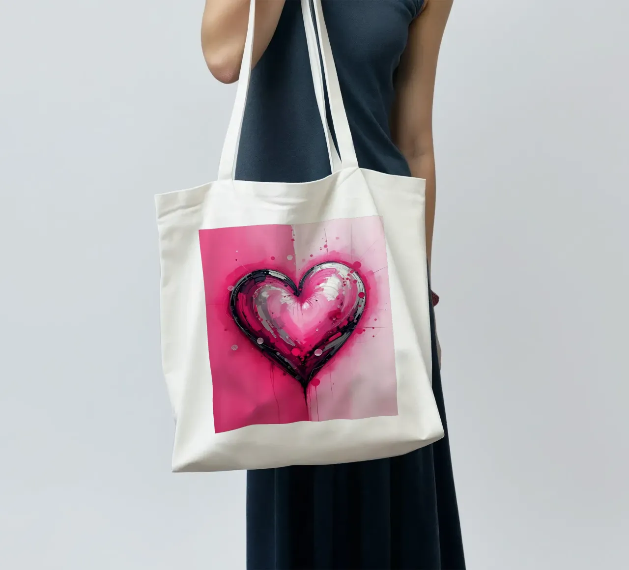 cuore_rosa_argento_3 borsa in juta da Pink- und LoveArt by LK