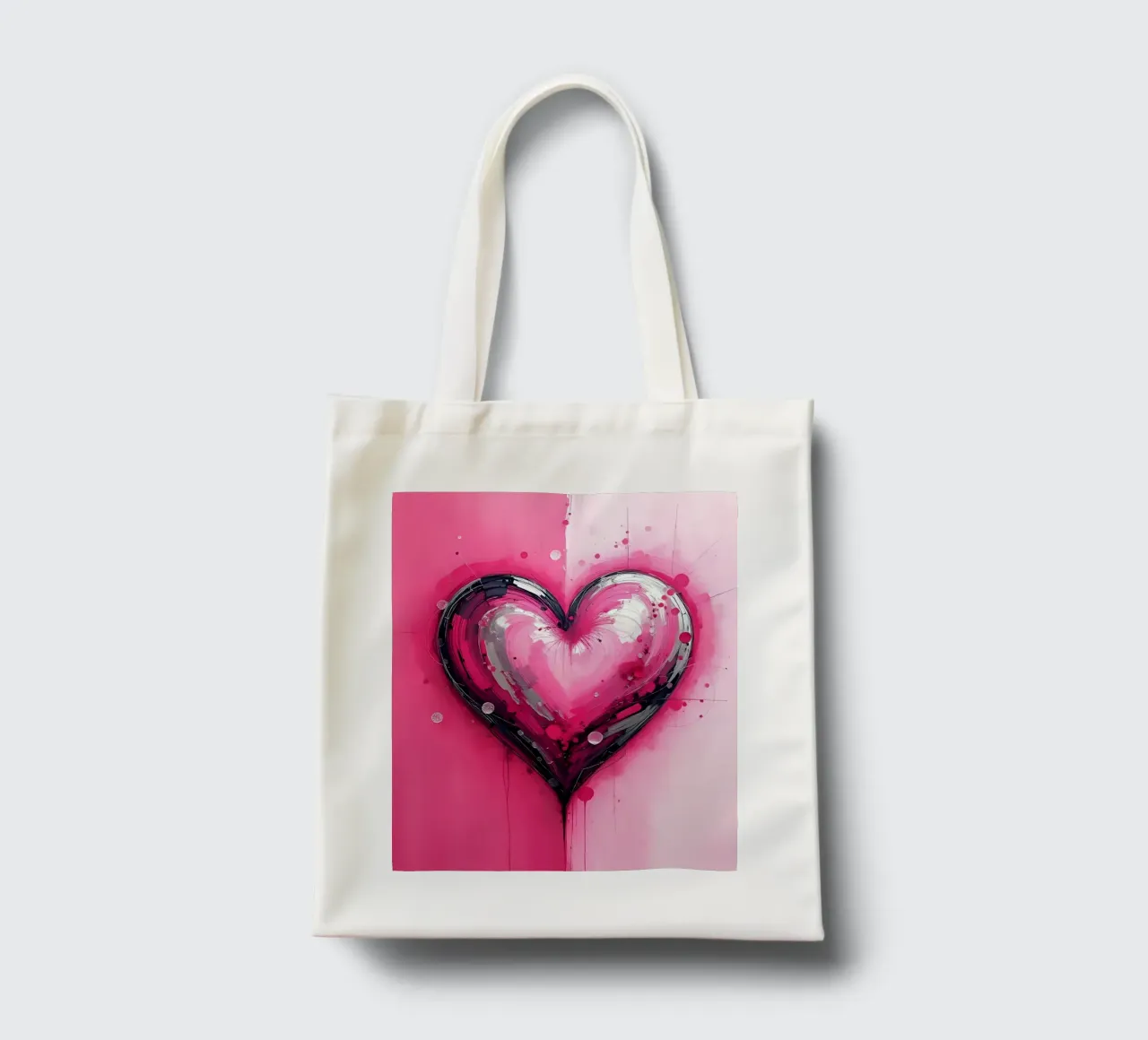 cuore_rosa_argento_3 borsa in juta da Pink- und LoveArt by LK