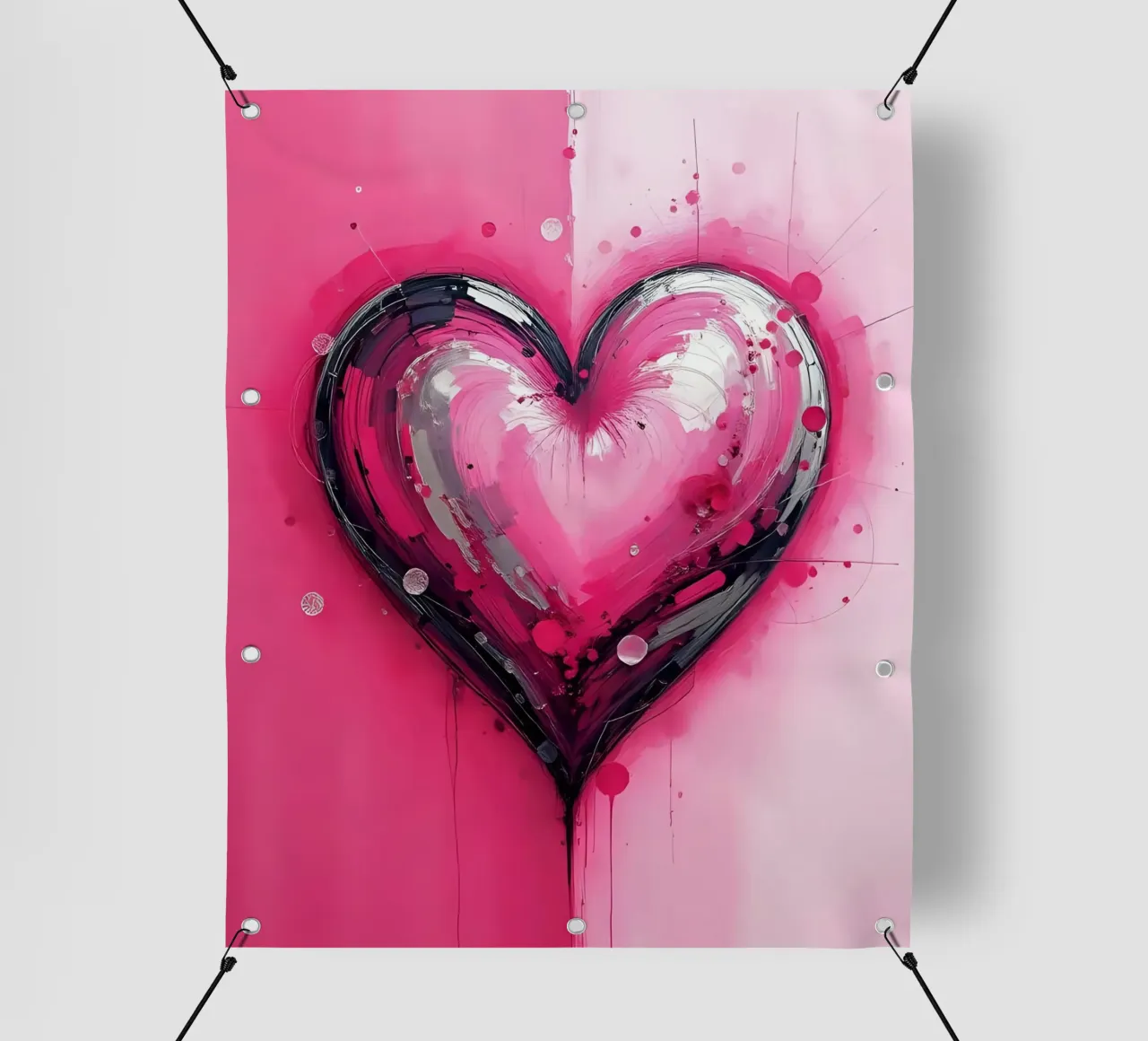 cuore_rosa_argento_3 telo in pvc da Pink- und LoveArt by LK
