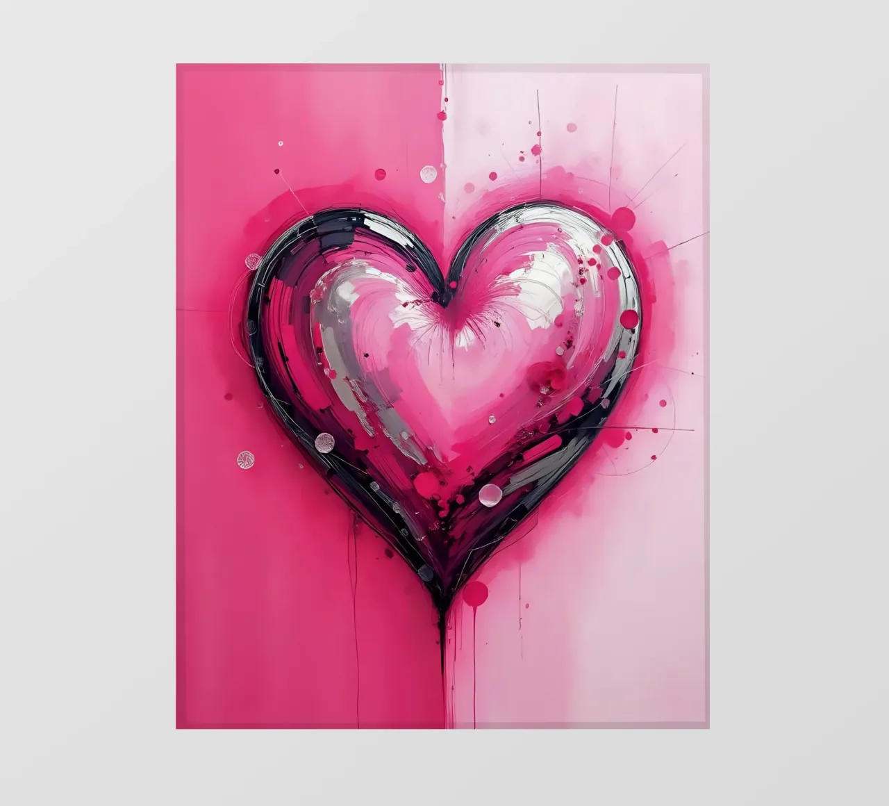 cuore_rosa_argento_3 telo in pvc da Pink- und LoveArt by LK