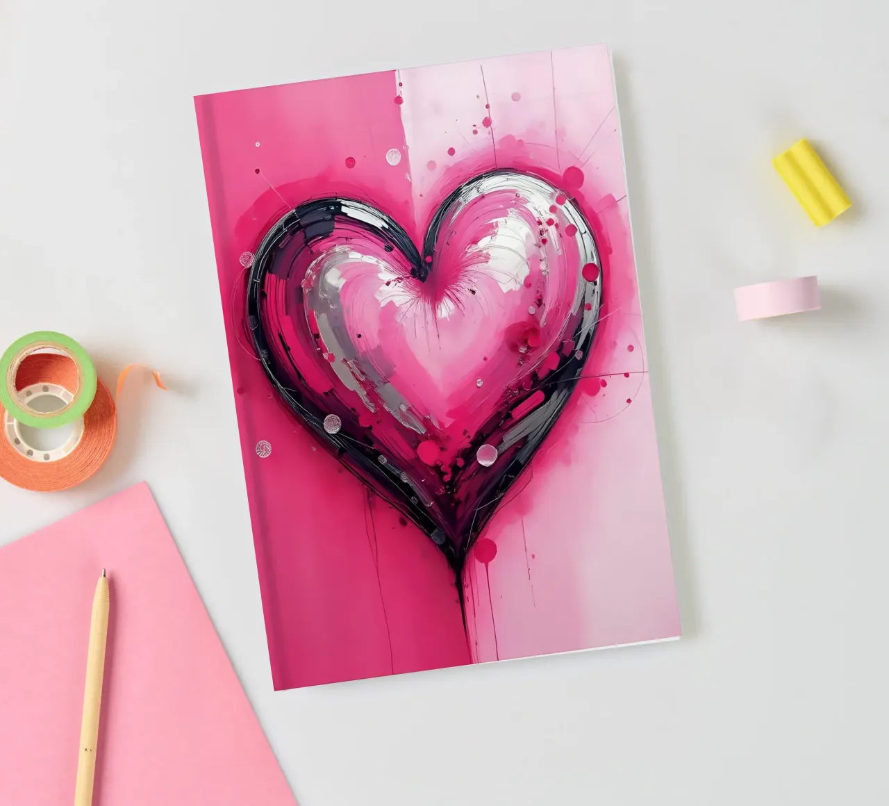 cuore_rosa_argento_3 diario da Pink- und LoveArt by LK