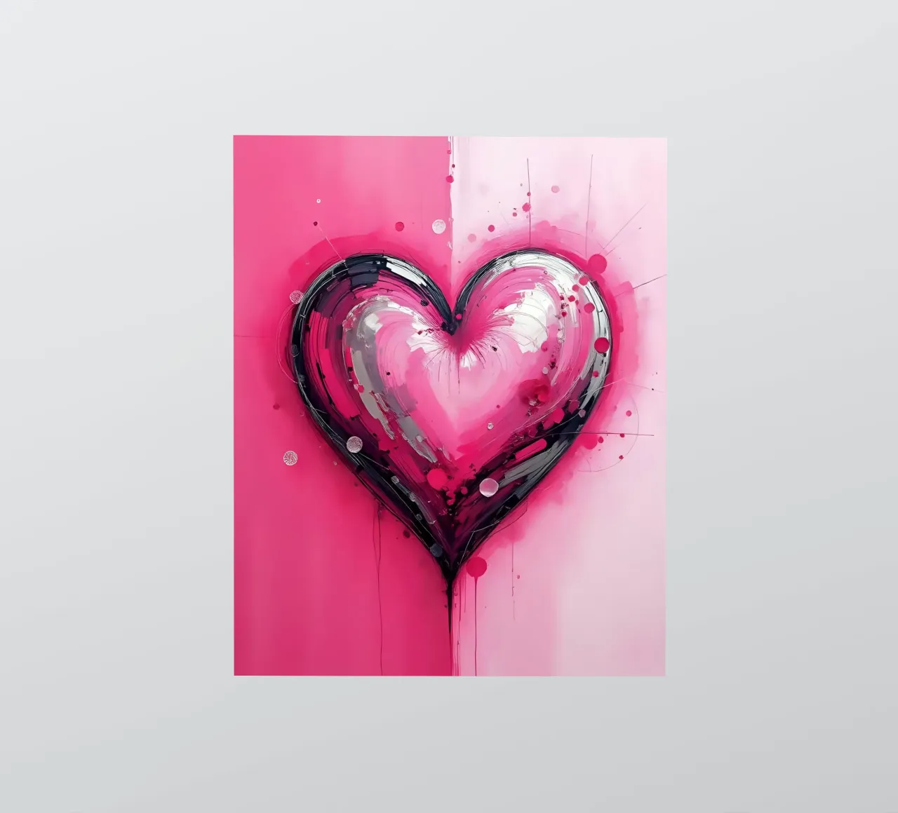 cuore_rosa_argento_3 adesivo da Pink- und LoveArt by LK