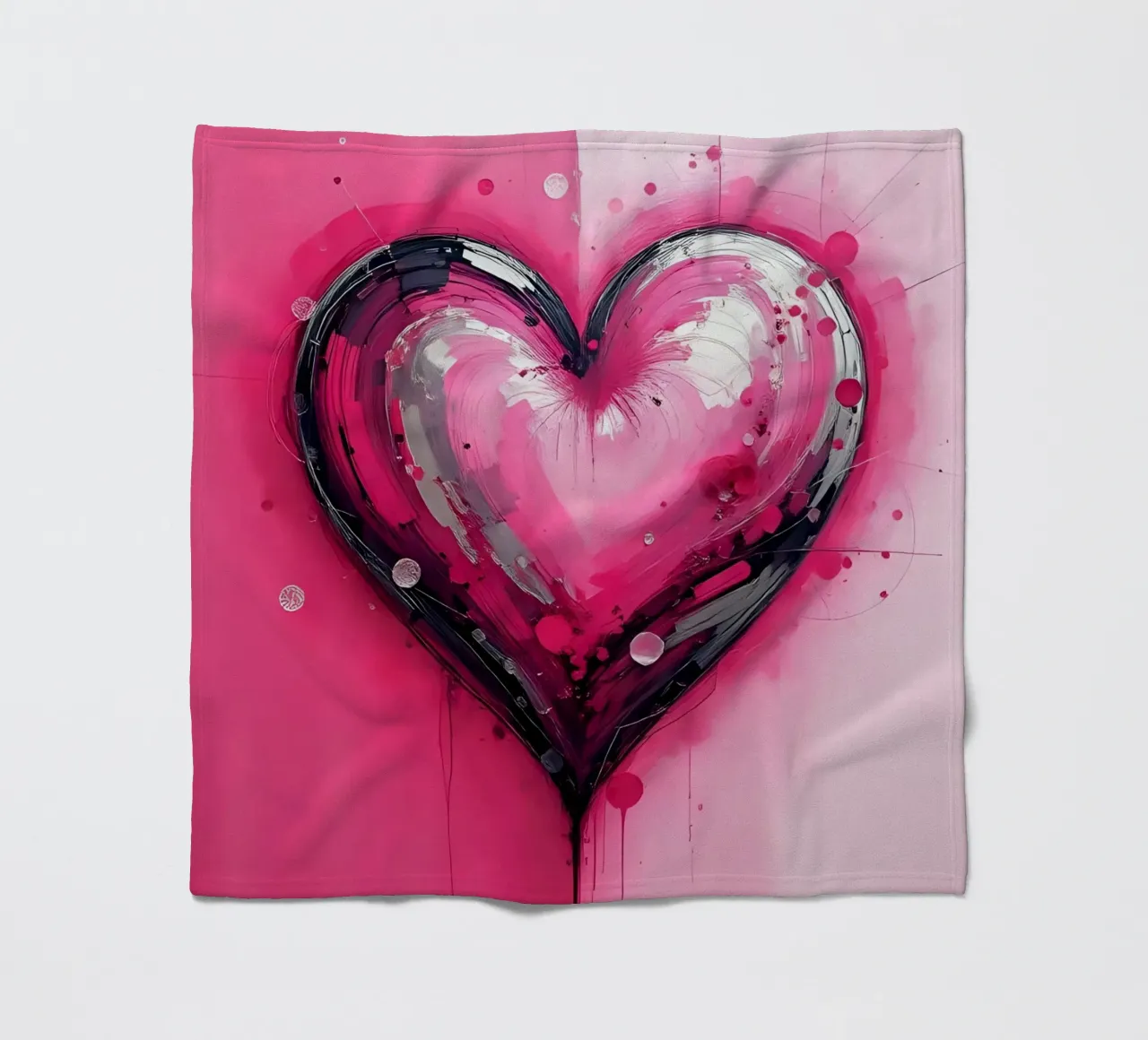 cuore_rosa_argento_3 coperta in pile da Pink- und LoveArt by LK