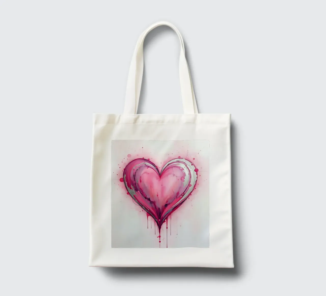 cuore_rosa_argento_4 borsa in juta da Pink- und LoveArt by LK