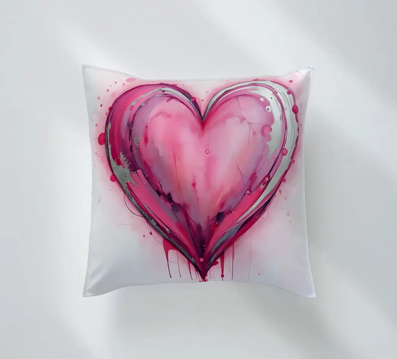 cuore_rosa_argento_4 cuscino da Pink- und LoveArt by LK