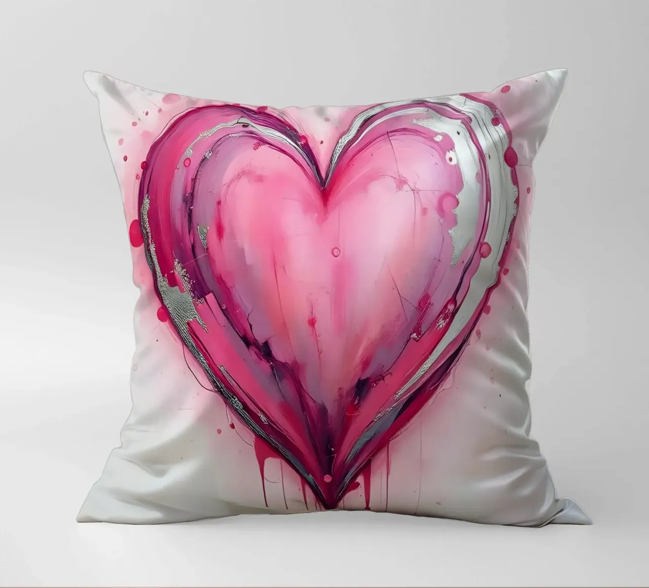 cuore_rosa_argento_4 cuscino da Pink- und LoveArt by LK