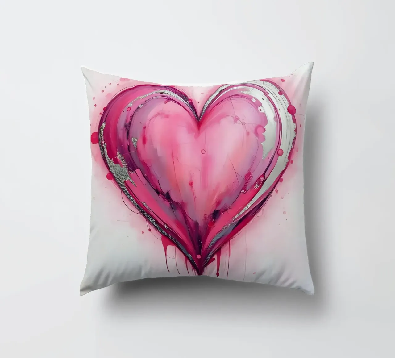 cuore_rosa_argento_4 cuscino da Pink- und LoveArt by LK