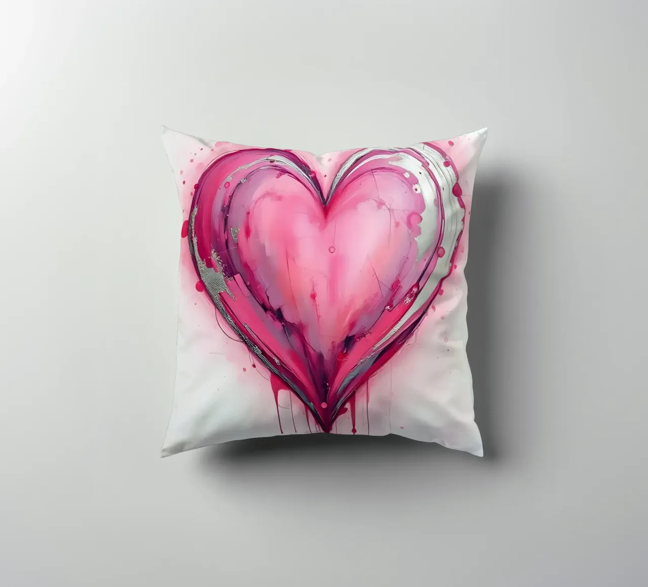 cuore_rosa_argento_4 cuscino da Pink- und LoveArt by LK