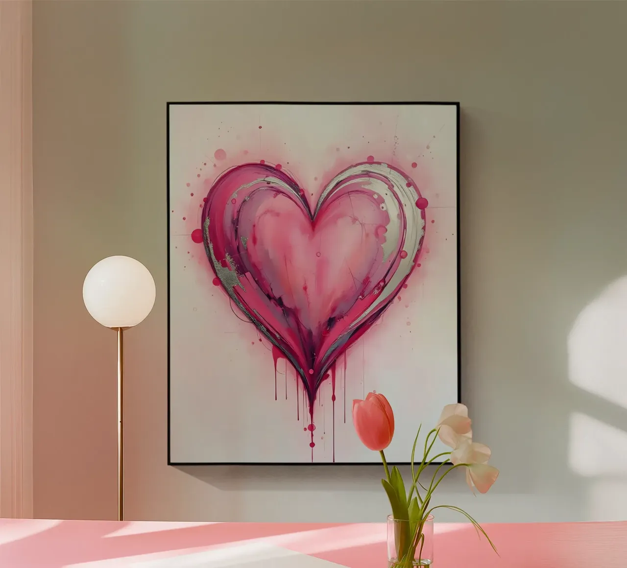 cuore_rosa_argento_4 plexiglass da Pink- und LoveArt by LK