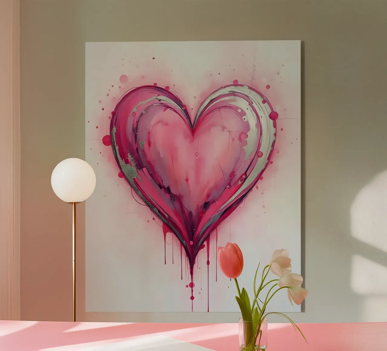 cuore_rosa_argento_4 plexiglass da Pink- und LoveArt by LK
