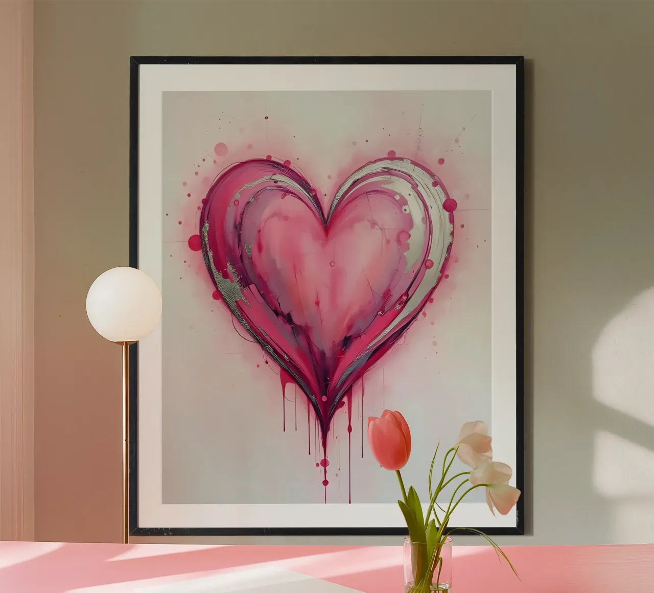 cuore_rosa_argento_4 carta hahnemühle da Pink- und LoveArt by LK