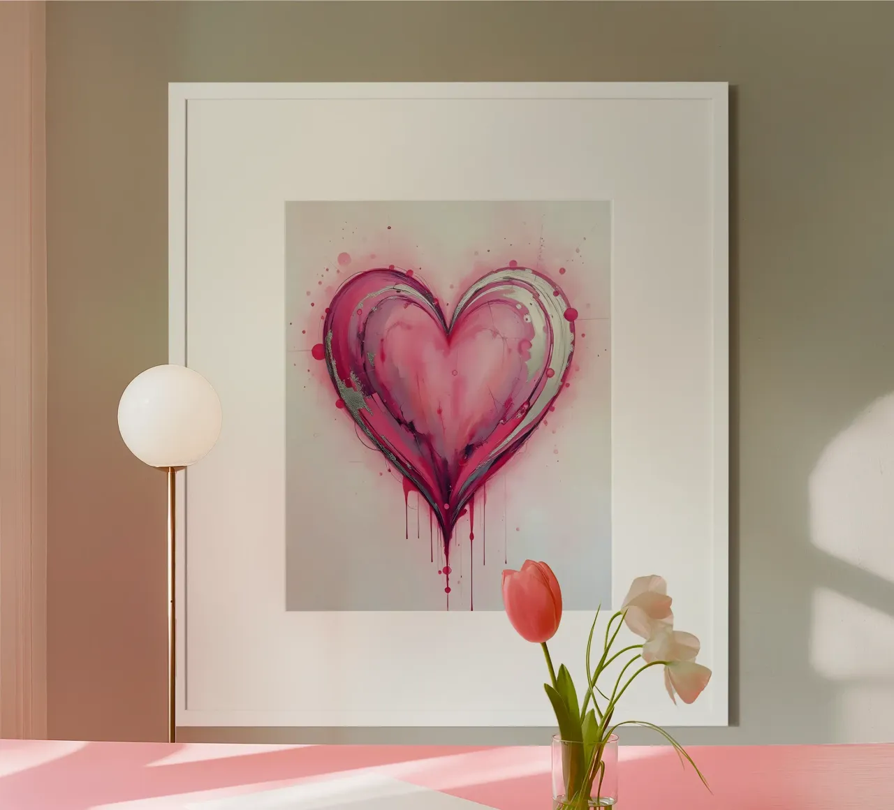 cuore_rosa_argento_4 carta hahnemühle da Pink- und LoveArt by LK